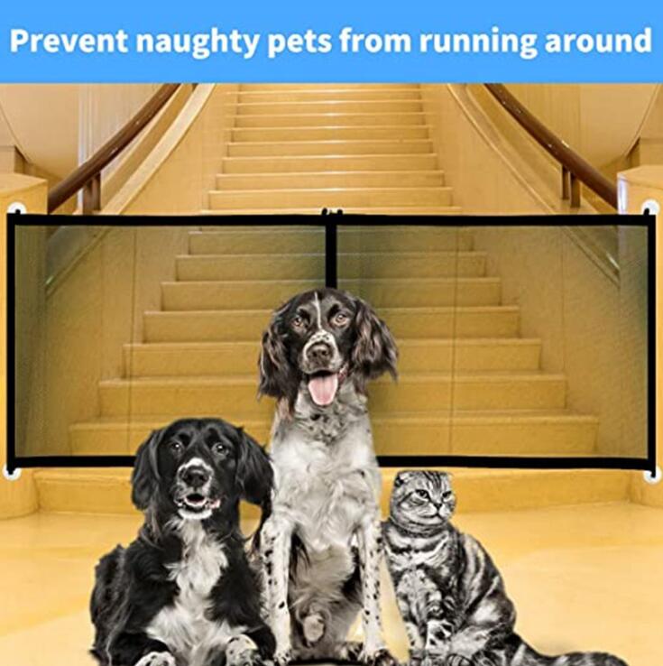 Pet Zipper  Barrier Fences Portable Folding Breathable Mesh Dog Gate Pet Separation Guard Isolated Fence Dogs