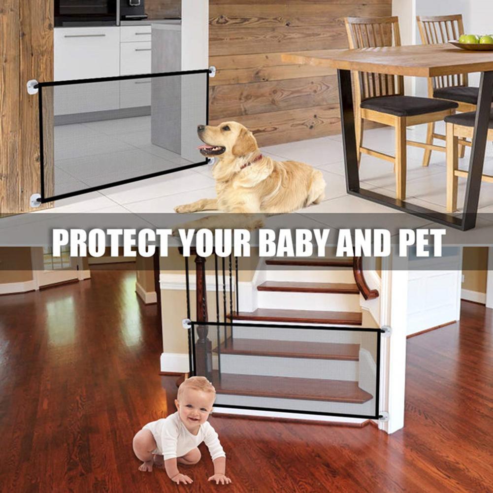 Pet Zipper  Barrier Fences Portable Folding Breathable Mesh Dog Gate Pet Separation Guard Isolated Fence Dogs